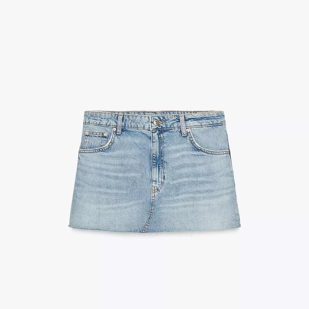 Zara Light Blue Denim Mini Skirt
